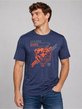 NFL Team Apparel Chicago Bears Performance T-Shirt Blue Orange Logo Size Larg